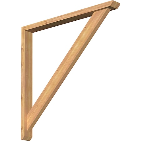 Traditional Slat Smooth Bracket W/ Offset Brace, Western Red Cedar, 3 1/2W X 36D X 36H